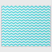 Moderne, coole, trendy aqua blauw chevron cadeaupapier (Vlak)
