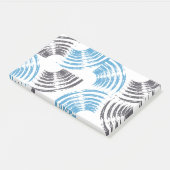 Moderne, coole, trendy blauwe abstracte penseelstr post-it® notes (Schuin)