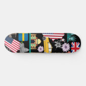 Moderne, coole Trendy-patroonzwarte en kleurendruk Persoonlijk Skateboard (Horizontaal)