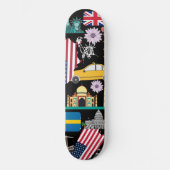 Moderne, coole Trendy-patroonzwarte en kleurendruk Persoonlijk Skateboard (Voorkant)