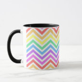 Moderne, coole, trendy regenboogschevonmonogram mok (Links)