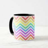 Moderne, coole, trendy regenboogschevonmonogram mok (Voorkant links)