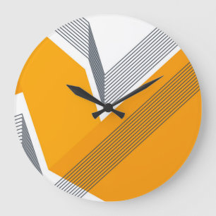 Moderne, coole, trendy, stedelijke, eenvoudige geo grote klok