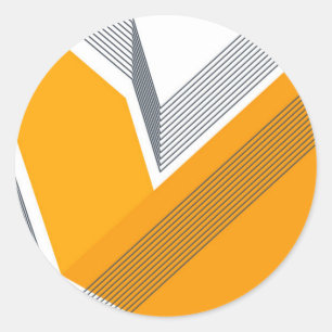 Moderne, coole, trendy, stedelijke, eenvoudige geo ronde sticker