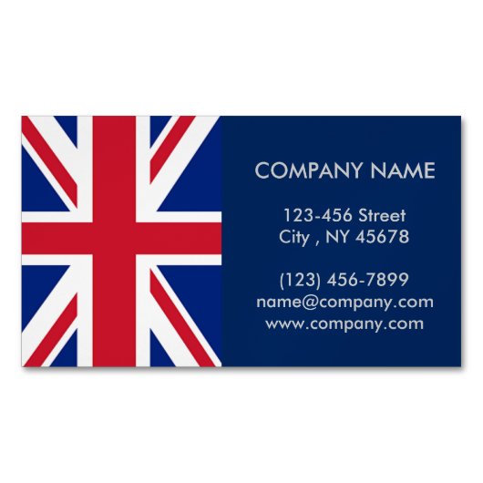 moderne coole union jack flag londen on mode visitekaartje magneet (Voorkant)