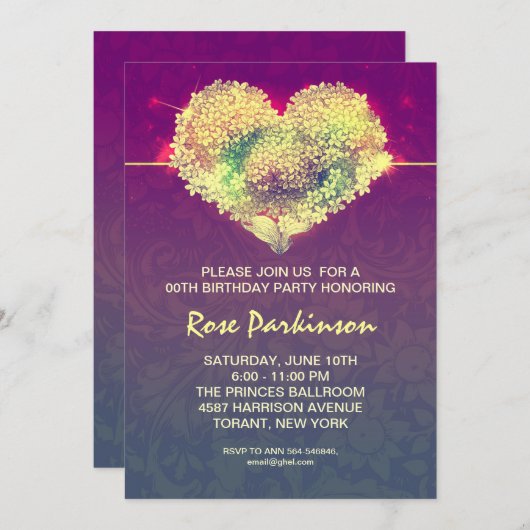 Moderne coole verjaardagsuitnodiging kaart (Voorkant / Achterkant)