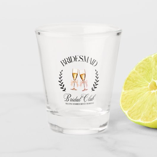 Moderne Coquette Modern Chic bruidsmeisje Shot Glas (Voorkant)