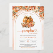 Moderne coquette pompoen met luipaard boog herfst kaart (Voorkant / Achterkant)