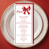 Moderne Coquette Red Bow Wedding Menu
