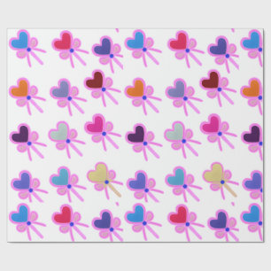 Moderne Coquette Stralend Hart Boog Inpakpapier