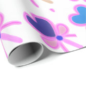 Moderne Coquette Stralend Hart Boog Inpakpapier (Rol Hoek)