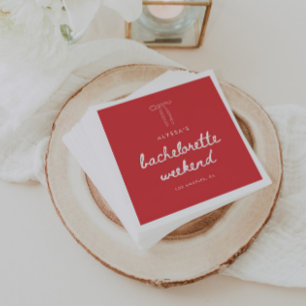 Moderne Coquette Strik Script Meidenavond Servet