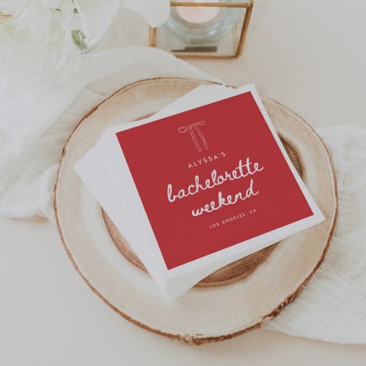 Moderne Coquette Strik Script Meidenavond Servet