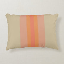 Moderne Coral Beige Striped Accent Pillow