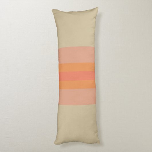 Moderne Coral Beige Striped Pattern Lichaamskussen (Achterkant (Verticaal))