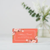 Moderne Coral Floral Wedding Registry Insert Card Informatiekaartje (Staand voorkant)