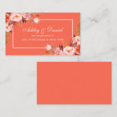 Moderne Coral Floral Wedding Registry Insert Card Informatiekaartje (Voorkant / Achterkant)