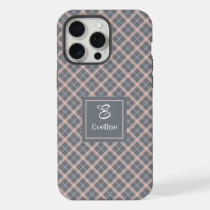 Moderne Coral Grey iPhone Hoesje Chic Naam Organiz 15 Pro Max Case