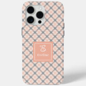 Moderne Coral Grey iPhone Hoesje Heldere naam Acce (Achterkant)