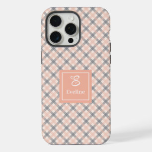 Moderne Coral Grey iPhone Hoesje Heldere naam Acce 15 Pro Max Case