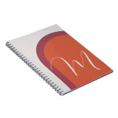 Moderne Coral Magenta Roze Boog met Monogram Notitieboek (Rechterzijde)