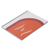Moderne Coral Magenta Roze Boog met Monogram Notitieboek (Linkerzijde)