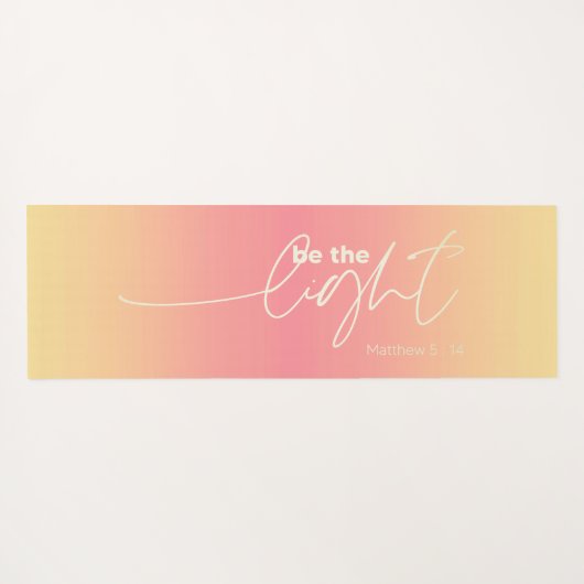 Moderne Coral Peach Ombre "Be the Light"-scripts Yogamat (Achterkant (horizontaal))