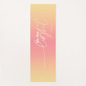 Moderne Coral Peach Ombre "Be the Light"-scripts Yogamat (Voorkant)