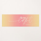 Moderne Coral Peach Ombre "Be the Light"-scripts Yogamat (Voorkant (horizontaal))