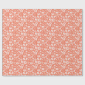 Moderne Coral Peach Spring Flower Pattern Cadeaupapier (Vlak)