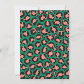 Moderne Coral Pink Black Green Leopard Animal Prin Kaart (Achterkant)