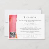 Moderne Coral Pink Wedding Information Kaart (Voorkant)