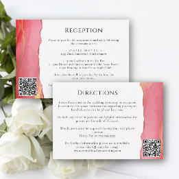 Moderne Coral Pink Wedding Information Kaart