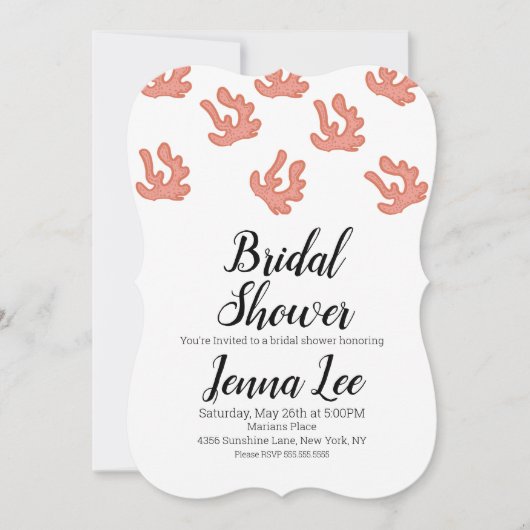 Moderne Coral Reef Doodle Illustratie Kaart (Voorkant)