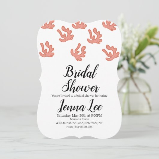 Moderne Coral Reef Doodle Illustratie Kaart (Staand voorkant)