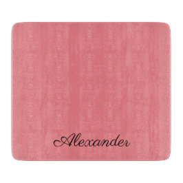 Moderne Coral sjabloon, zwart script Snijplank