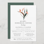 Moderne Coral Tropics repesal Dinner Invitation Aankondiging (Voorkant / Achterkant)