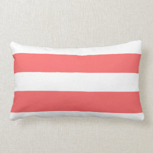 Moderne Coral White Stripes Pattern Kussen