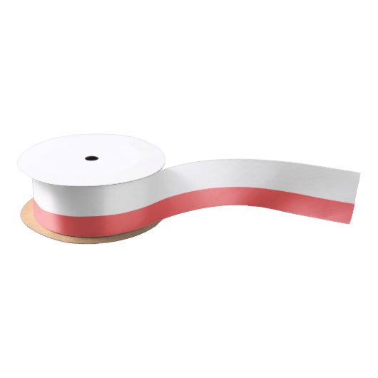 Moderne Coral White Stripes Pattern Satijnen Lint (Spoel)