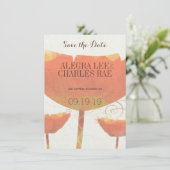 Moderne Corale papaverbruiloft sparen de Datum Kaart (Staand voorkant)