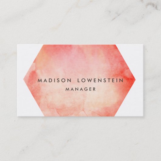 Moderne Corale Waterverf BrightStor Visitekaartje (Voorkant)
