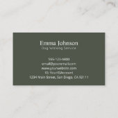 Moderne Corgi Logo Dog Walking Visitekaartje (Achterkant)