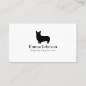 Moderne Corgi Logo Dog Walking Visitekaartje (Voorkant)