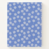 Moderne Cornflower Blue Dandelion Monogram Recipe Notitieboek (Achterkant)