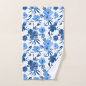 Moderne Cornflower Blue Navy Bad Handdoek (Handdoek)