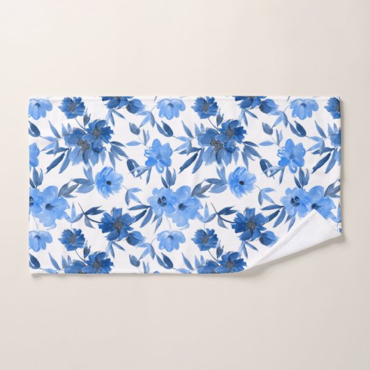 Moderne Cornflower Blue Navy Bad Handdoek (Handdoek)