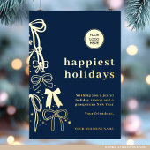 Moderne Corporate Blue Christmas Gold Foil Kaart