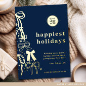 Moderne Corporate Blue Christmas Gold Foil Kaart