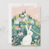 Moderne Corporate Gelukkig Pasen Artistiek Konijnt Feestdagenkaart (Voorkant)