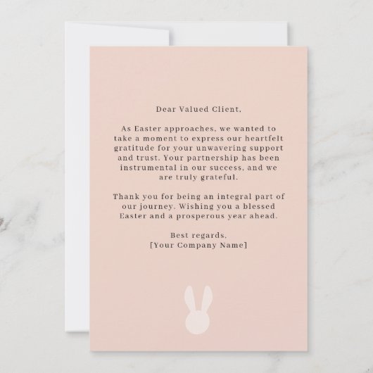 Moderne Corporate Gelukkig Pasen Artistiek Konijnt Feestdagenkaart (Achterkant)